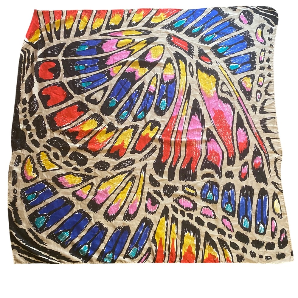 Made of Me Butterfly Abstract Square Scarf Multicolor Artistic‎ Wrap 40"x40"